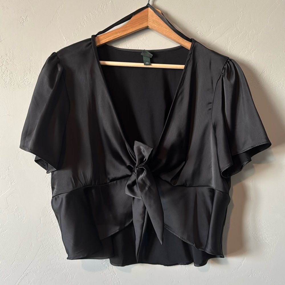 Satin Tie-Front Wild Fable Tee